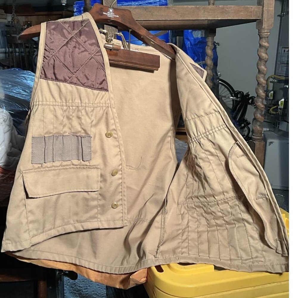 VTG Saftbak Hunting Vest Men's T4 Quilted Padded Shoulder Game Shells Pouch - Picture 2 of 7